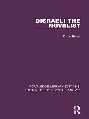 cover image of Disraeli the Novelist